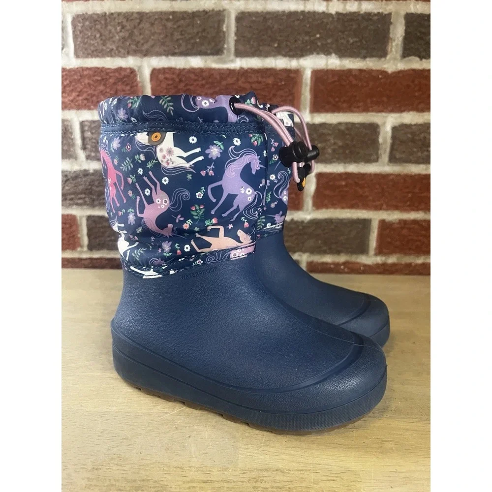Bogs Snow Shell Boots-Unicorn Meadow (Toddler/Little Big Kid) Indigo Multi 13 US